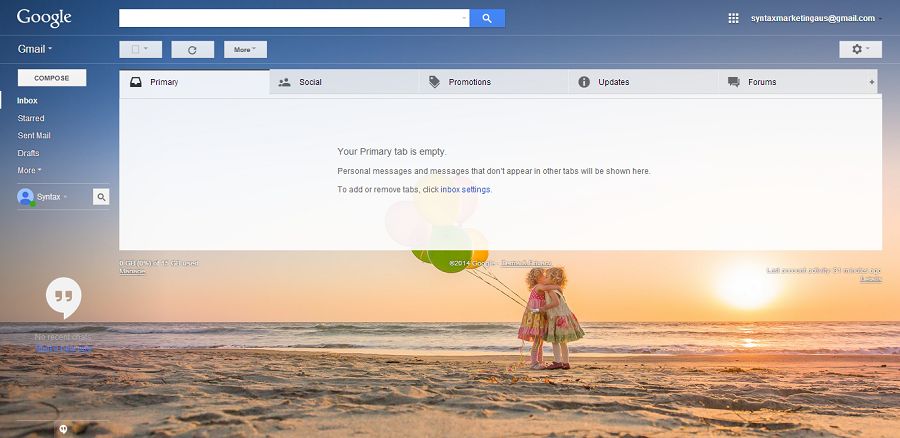 Personalise Gmail Background